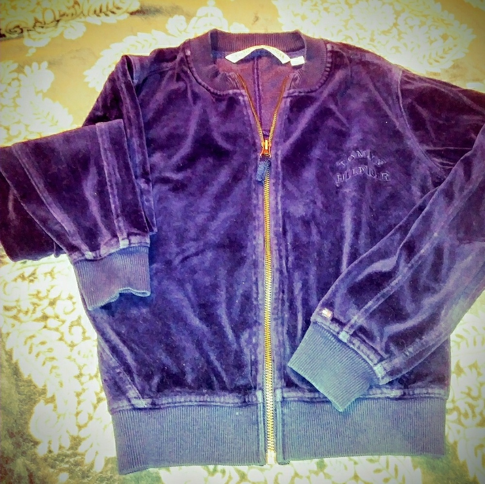 Navy Blue Tommy Hilfiger Zip-up Sweater
